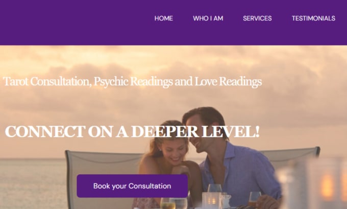 Gig Preview - Design spiritual consultation booking website tarot, psychic reiki, love reading