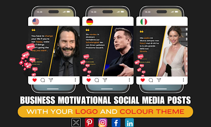 Gig Preview - Do business motivational entrepreneurship posts and quotes for your instagram