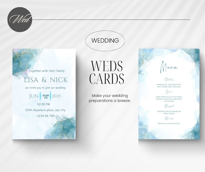 Gig Preview - Design modern wedding cards and invitation for any event