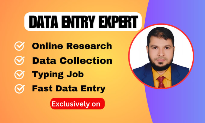 Gig Preview - Do fast accurate data entry, typing job and online research