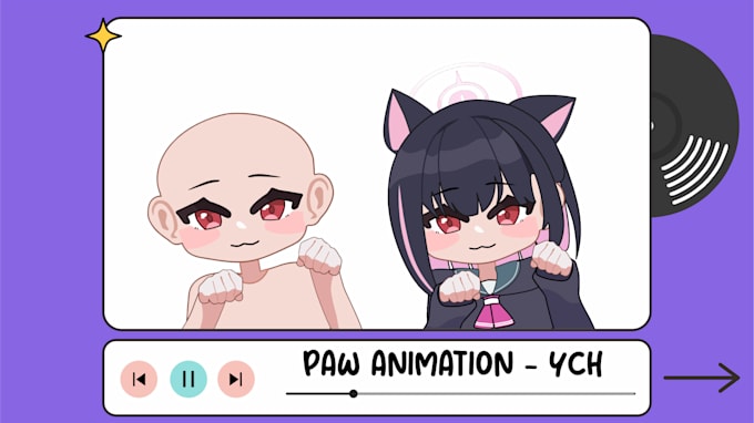 Gig Preview - Make cute chibi paw animation