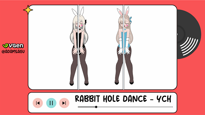 Gig Preview - Make cute rabbit hole dance ych