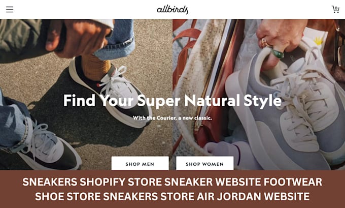 Gig Preview - Design ecommerce sneakers shopify store sneakers website footwear sneakers store