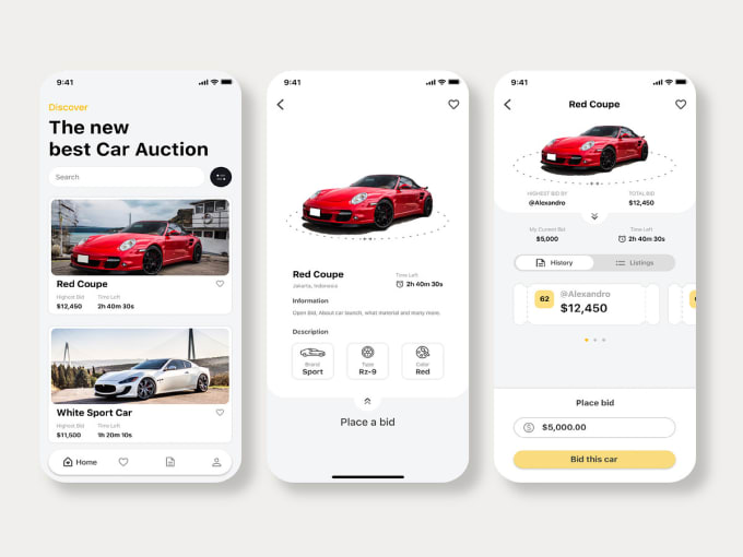 Gig Preview - Build demand car auction app, car wash app, car rental app, and car bidding app