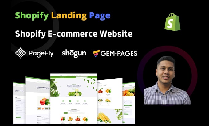 Gig Preview - Design shopify landing page,one product store,product landing page by pagefly