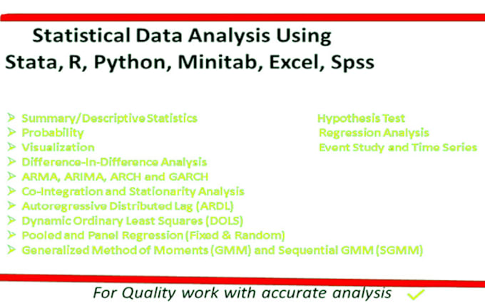 Gig Preview - Do data analysis using stata, r, SAS, python, spss, excel