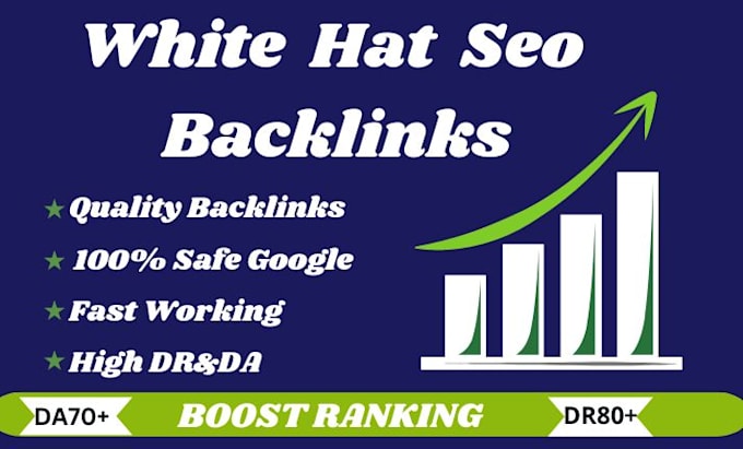 Gig Preview - Do seo backlinks dofollow high da white hat link building for top ranking