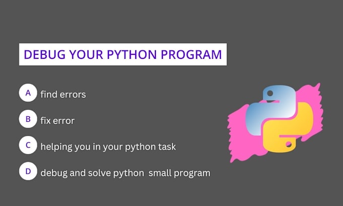 Gig Preview - Debug and resolve your error ,issues ,bug in python program