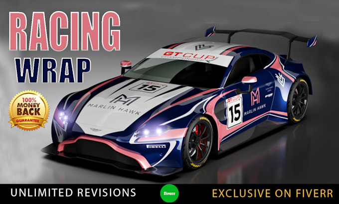 Gig Preview - Create modern and professional racing car wrap designs