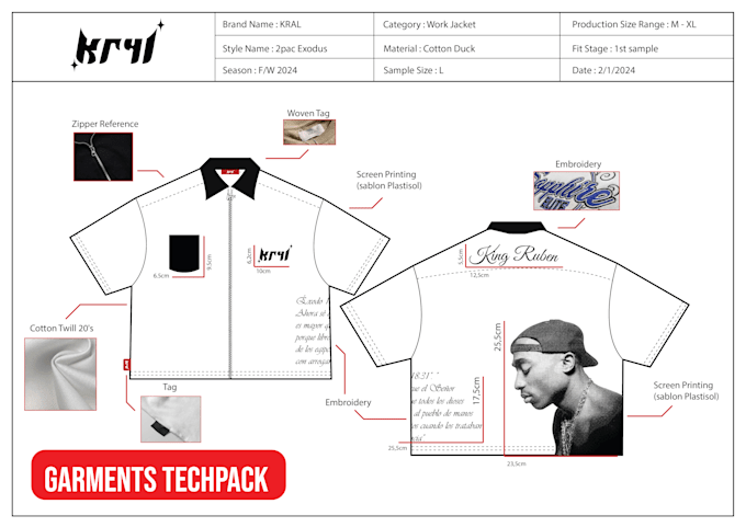 Gig Preview - Clothing mockups tech packs 24 hours delivery