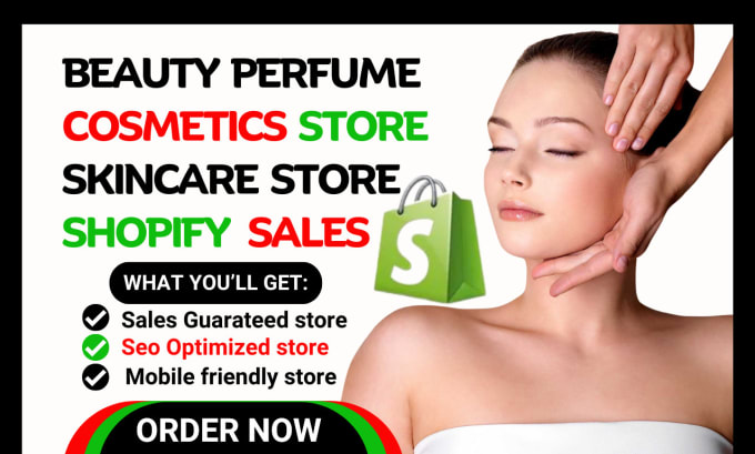 Gig Preview - Design beauty website skincare cosmetics perfume shopify dropshipping store