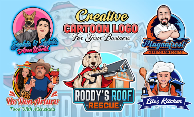 Gig Preview - Design creative cartoon caricature mascot logo