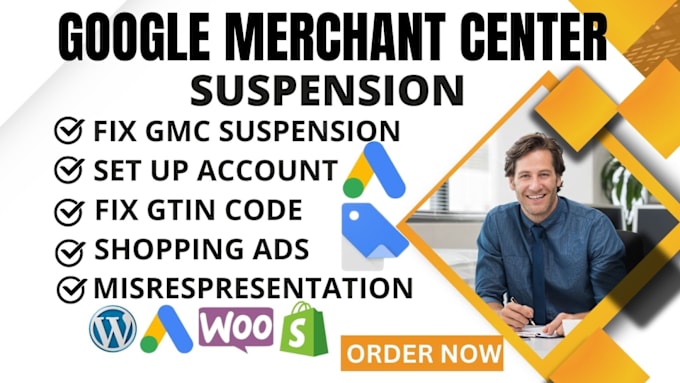 Gig Preview - Fix google merchant center suspension, gtin, misrespresentation, shopping ads