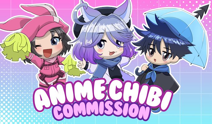 Gig Preview - Draw cute chibi anime art from your original character, fanart, vtuber or pet