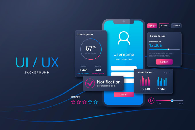 Gig Preview - Be your flutter app front end developer using mobile app ui ux design