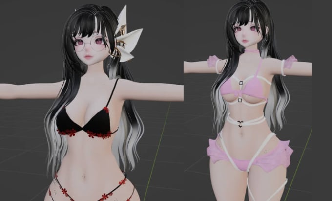 Bestseller - create 3d custom vrcht avatar nsfw anime model furry from your oc or drawing