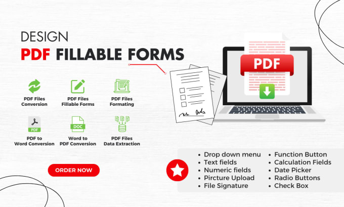 Gig Preview - Create, convert pdf document into fillable pdf form with validation in 2 hours