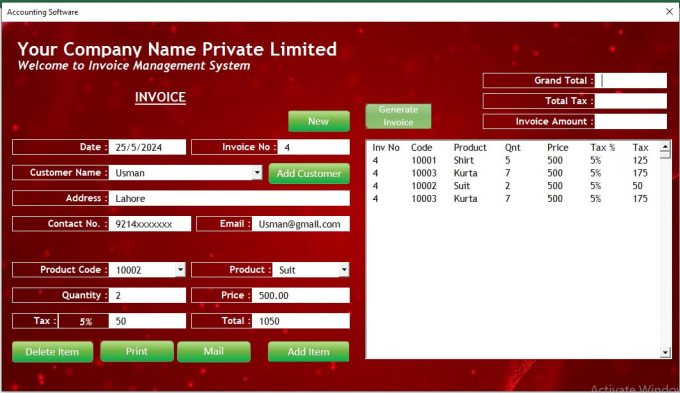 Gig Preview - Manage invoice, inventory, pos in excel