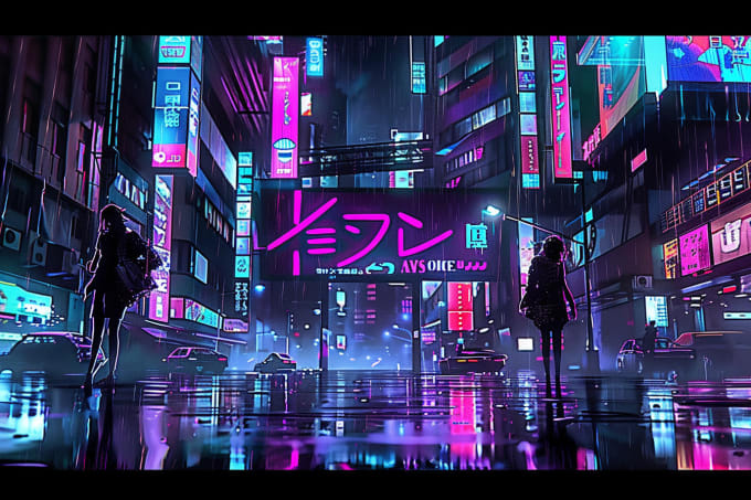 Gig Preview - Do cyberpunk scifi futuristic city for your project