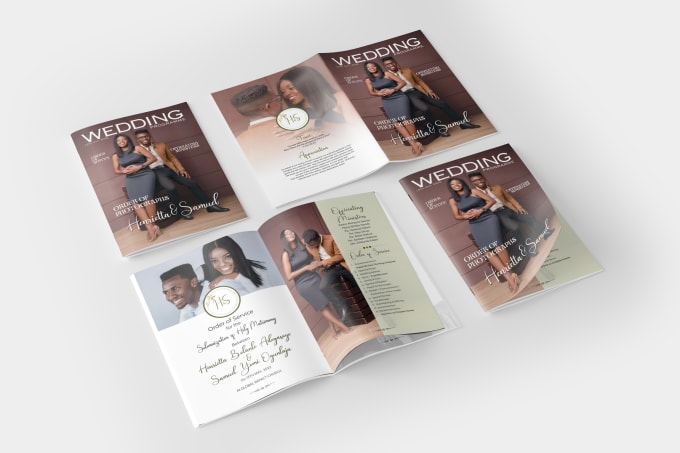 Gig Preview - Design elegant wedding program book or invitation