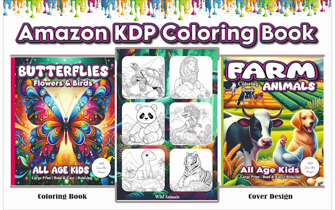 Gig Preview - Design amazon KDP coloring book and cover pages