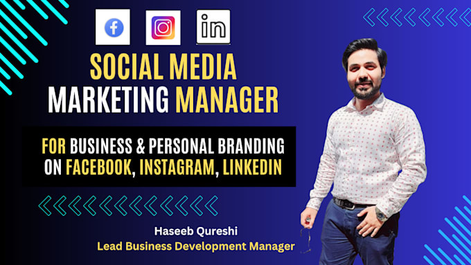 Gig Preview - Be your social media marketing manager for linkedin, facebook, and instagram