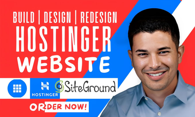 Gig Preview - Build bluehost website design siteground hostinger website hostgatol web hosting