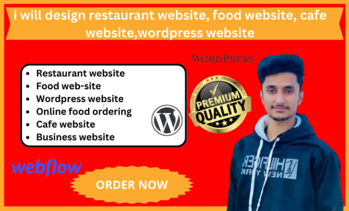 Gig Preview - Design restaurant website, food website, cafe website, wordpress website