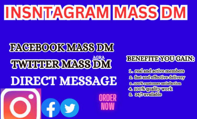 Gig Preview - Do mass dm, instagram mass dm, discord mass dm, facebook mass dm, bulk sms