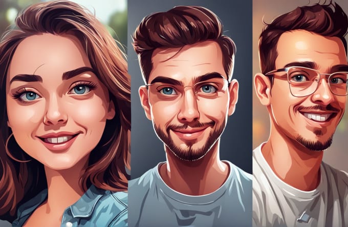 Gig Preview - Draw cartoon vector art portrait for your profile picture