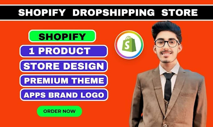 Gig Preview - Create a premium one product shopify store, shopify dropshipping store