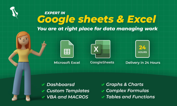 Gig Preview - Create, automate excel spreadsheets, google sheets and template