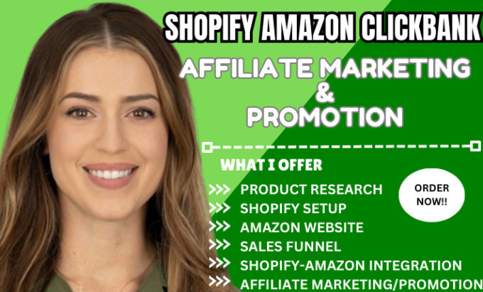 Gig Preview - Do clickbank affiliate, shopify amazon affiliate website marketing sales funnel