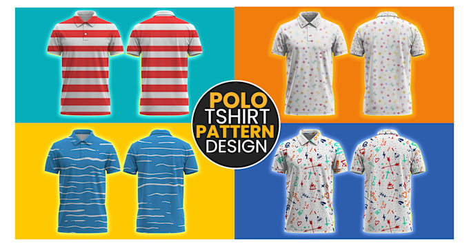 Gig Preview - Create print patterns for golf polo t shirt design with mockups for you