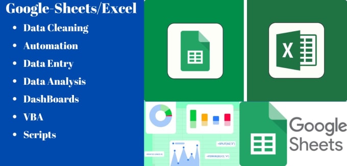 Gig Preview - Do google sheets tasks, dashboards, formula, spreadsheets and data analysis