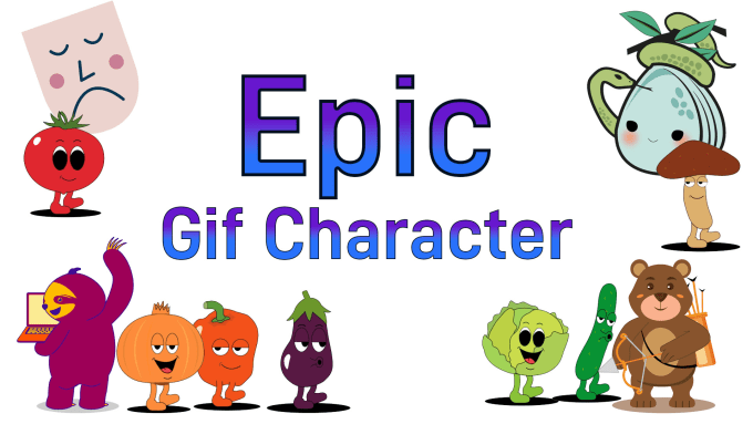 Gig Preview - Create epic gif character cartoon for the sticker