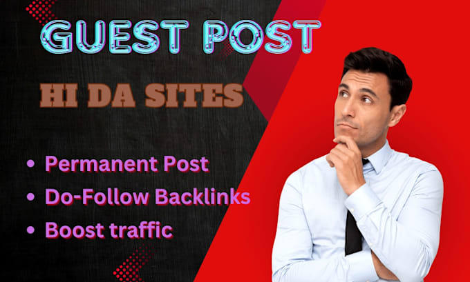 Gig Preview - Do quality guest post high da sites, dofollow backlinks