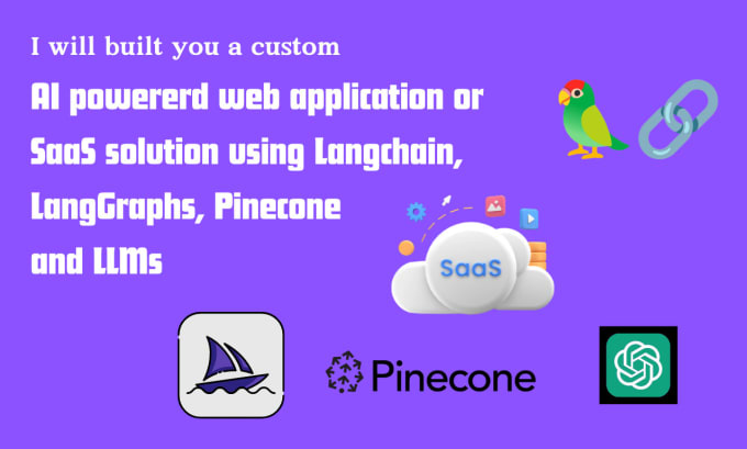 Gig Preview - Create ai app, ai website, ai chatbot with langchain pinecone llms