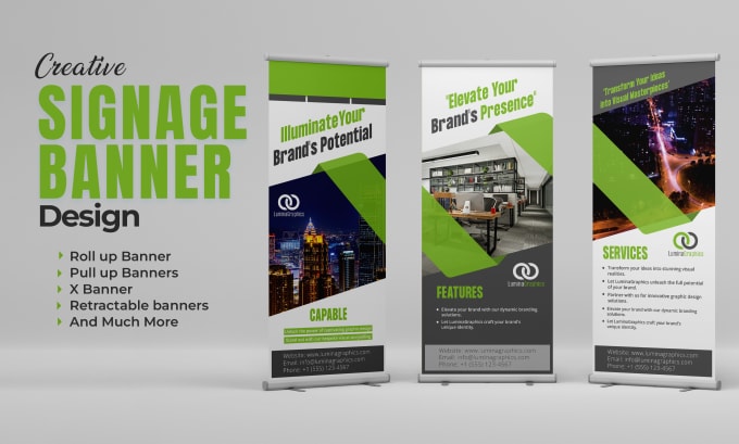 Gig Preview - Design fantastic retractable, pull up banner, signage design for you in 24 hours