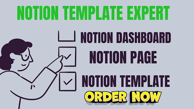 Gig Preview - Build custom notion template, notion dashboard, notion task and notion workspace