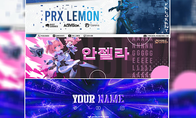 Bestseller - make professional youtube banners for gaming, anime, etc