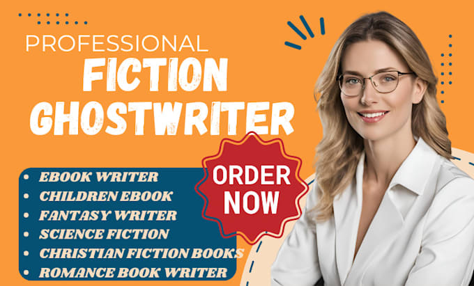 Gig Preview - Be ebook fiction ghostwriter ghost book fiction writer fiction ebook ghostwriter