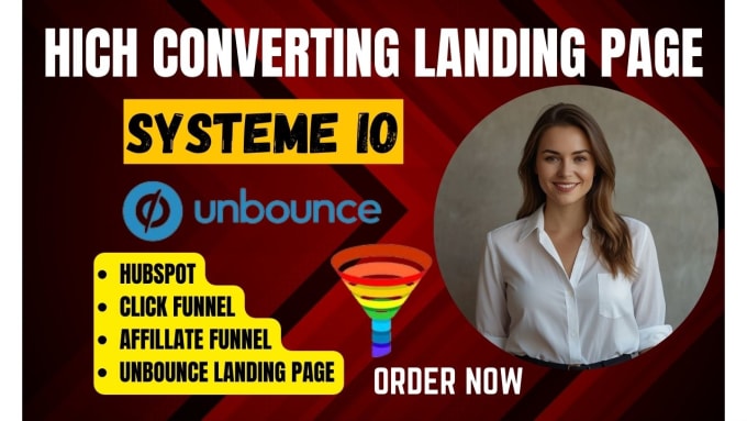 Gig Preview - Design landing page in systeme io unbounce, hubspot, constant contact, convertri