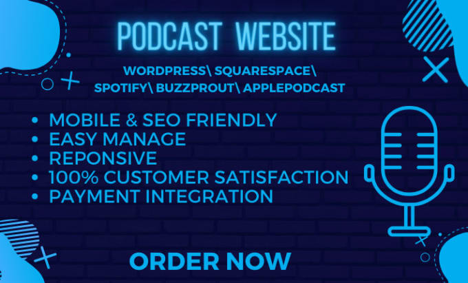 Gig Preview - Build podcast website podbean spotify libsyn buzzprout squarespace wix wordpress