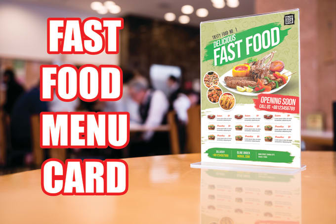 Gig Preview - Design food menu menu design flyer design restaurant banner