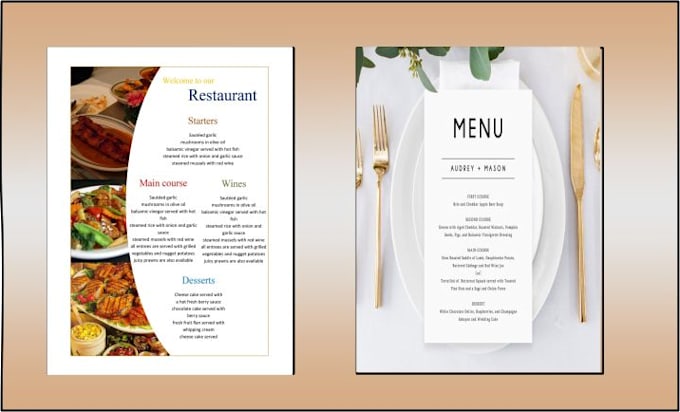 Gig Preview - Design restaurant menu, menu card, food flyer, price list