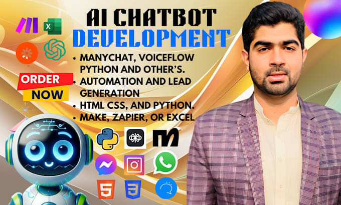 Gig Preview - Develop ai chatbot automation using manychat, voiceflow, clepher and gpt