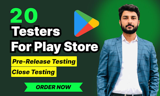 Gig Preview - Provide 12 testers or 20 testers for google play closed testing for 14 days