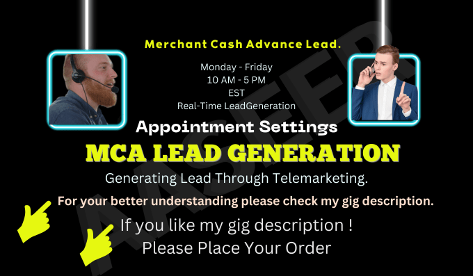 Gig Preview - Generate exclusive mca leads or business funding leads