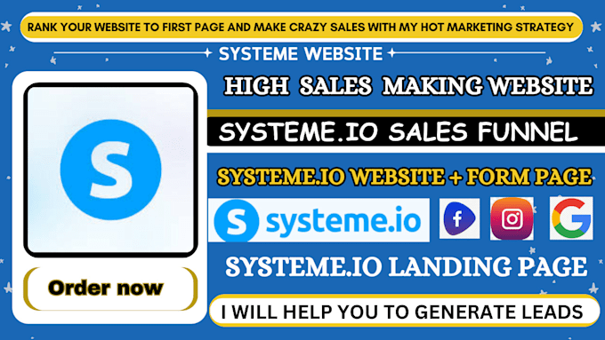 Gig Preview - Build systeme io sales funnel, systeme io website, systeme io landing page